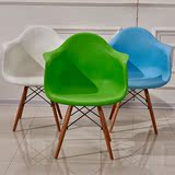 伊姆斯餐椅靠背椅宜家塑料椅咖啡厅桌椅简约现代实木椅创意椅子