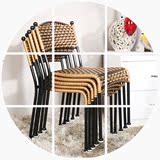 2016塑料简约现代多功能儿童小凳子藤椅靠背藤条家用学生桌椅套件