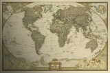 英文版大世界地图复古海报世界旅游地图牛皮纸海报世界地图挂图