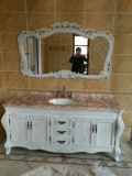 欧式浴室柜红橡木雕花洗手洗漱台盆柜组合落地实木仿古卫浴柜整体