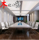 特价办公家具白色烤漆会议桌长桌简约现代不锈钢桌脚开会桌椅组合