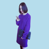 2016韩国毛衣外套女中长款冬百搭打底衫修身显示加绒套头