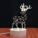 3D立体LED小鹿灯个性创意装饰台灯卧室床头小夜灯氛围灯生日礼品