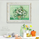 印画梵高永恒白玫瑰原版现代客厅装饰画有框画沙发背景墙花卉单联