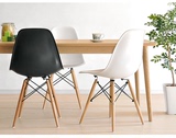 休闲洽谈宜家餐椅咖啡椅简约现代创意实木塑料靠背伊姆斯书桌椅子