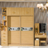 现代简约宜家卧室推拉滑移趟门衣橱柜大容量木质板式组装定制衣柜