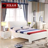 韩式田园双人床1.8 全实木公主床高箱床 橡木床1.5米白色储物婚床