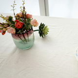 布艺俐娜现代中式茶几纯色台布桌旗餐桌棉麻盖布桌布素色带花边
