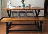 特价美式北欧铁艺咖啡厅茶几宜家餐桌办公桌实木饭桌长桌长椅长凳