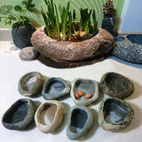 原生态天然石头花盆创意多肉花器水培植物个性养鱼盆茶洗桌面盆栽