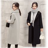 2016秋冬新款羊毛呢子外套韩版中长款斗篷呢子大衣显瘦廓形妮子衣