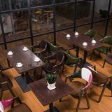 甜品奶茶店桌椅组合小吃店面馆loft桌椅西餐厅咖啡厅桌椅组合简约