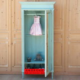 法式乡村风格家具 欧式复古做旧单门实木儿童衣柜美式雕花储物柜