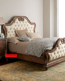 法式欧式新款实木床 美式复古雕刻双人床 地中海田园雕花软包床