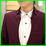 韩版立领二粒扣商务小西装男青少年应聘西服外套学生演出宴会礼服