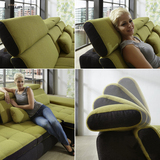 北欧简约现代棉麻布艺沙发小户型组合L转角宜家功能沙发可拆洗