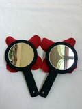 外贸化妆镜  5x手柄化妆镜，可挂5倍双面放大镜。学生镜