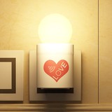 创意爱心红外无线穿墙遥控小夜灯儿童卧室插电床头灯可换灯泡包邮