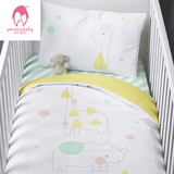 外贸原单出口法国婴儿纯棉枕套被套新生儿床上用品宝宝床品套件