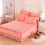 天鹅绒保暖床罩短毛绒床裙单件1.8米韩版公主蕾丝防滑床垫保护套