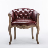 畅享美式实木复古椅休闲咖啡椅北欧现代简约洽谈创意书桌沙发椅子