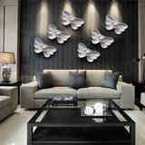 电视背景墙画立体墙贴壁饰现代墙壁画装饰品客厅墙上创意陶瓷蝴蝶