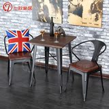 北欧铁艺实木西餐厅桌椅组合阳台奶茶店咖啡厅餐椅休闲户外桌椅