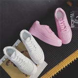 夏季韩版新款粉色百搭系带小白鞋透气板鞋学生休闲运动鞋跑步鞋女
