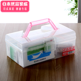 日本家用塑料透明有盖玩具收纳盒桌面化妆品小号收纳箱衣物整理盒
