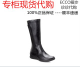 ECCO/女鞋15秋冬新款高筒真皮女鞋靴坡跟侧拉链女长靴216063 现货