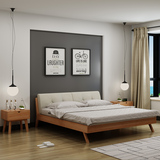 北欧白橡木实木床 双人床1.5米1.8米 纯实木原木床美式家具婚床