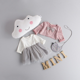 女童2016秋季新款连衣裙套装女宝宝毛衣外套套装韩版婴儿两件套装