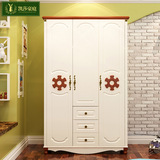 凯莎豪庭 地中海衣柜家具白色实木衣柜两门整体儿童衣柜