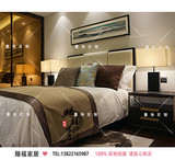 新中式床现代简约床实木双人床专业定制别墅会所样板房间家具