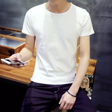 夏装男士短袖T恤圆领纯色体恤打底衫韩版半袖上衣服夏季修身潮牌