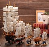 地中海实木帆船模型办公室一帆风顺摆件装饰生日礼物毕业纪念品