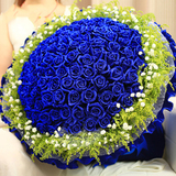 蓝玫瑰花束同城鲜花速递重庆成都生日表白送花郑州上海长沙合肥