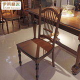 美式实木餐椅美式乡村环保家具餐桌椅简约办公椅子 2张装