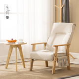 原创家居休闲躺椅老人椅懒人沙发椅家用日式亚麻实木可调节折叠椅