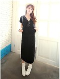 2016夏季新款韩版女大码修身卫衣套裙时尚休闲运动长裙短袖女套装