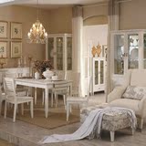 玫瑰皇后家具欧式六人餐桌椅组合实木长方形餐桌餐台组合家具定制