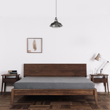 北欧实木床白橡木床日式黑胡桃木床简约现代1.2m1.5m1.8m单双人床