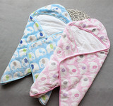 出口日本 外贸原单 新生婴儿宝宝秋冬珊瑚绒包被包毯睡袋可分腿