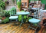 田园复古铁艺花园阳台折叠桌椅庭院休闲桌椅子美法式花园装饰包邮