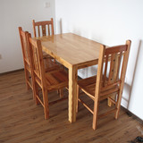 长沙家具 纯实木柏木餐桌椅 简易出租房适用长方形吃饭桌子餐台