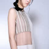 ZJWANG华裔品牌女装高端小众棉麻原创设计透视真丝超长连衣裙包邮