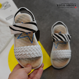 2016年韩国夏季新款儿童凉鞋女童编织舒适凉鞋镂空潮款休闲沙滩鞋