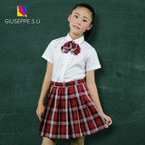 乔治白校服中小学生女生短袖衬衫定制青少年韩版园服制式班服