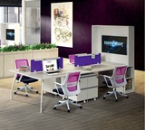 2016新款办公家具简约屏风隔断员工桌 钢架组合4人位职员办公桌椅