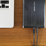 阿卡西斯铝合金3.5寸IDE SATA通用USB2.0串口并口两用移动硬盘盒